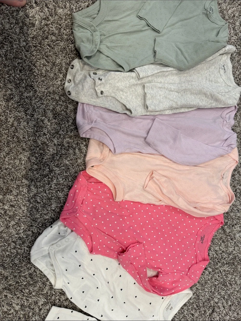 Mixed Baby Onesie Bundle in Pastel Greens, Grays, Purples, Pinks and White